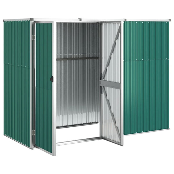Garden Tool Shed Green 225X89x161 Cm Galvanised Steel Sheds Summerhouses Carports