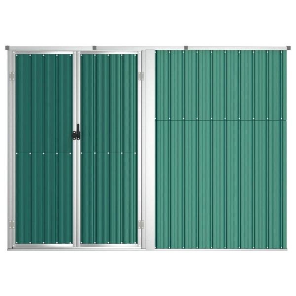 Garden Tool Shed Green 225X89x161 Cm Galvanised Steel Sheds Summerhouses Carports