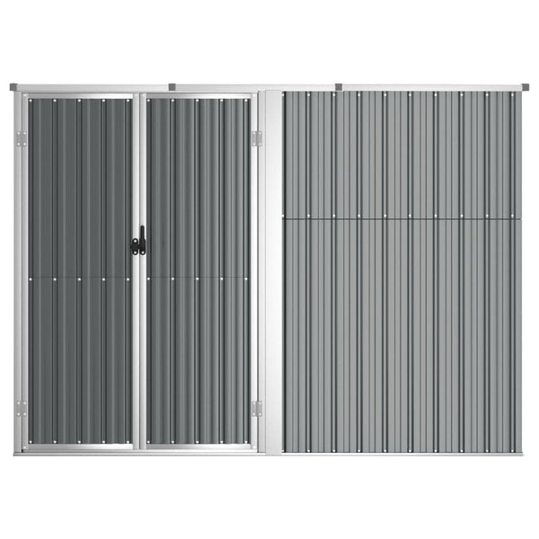 Garden Tool Shed Grey 225X89x161 Cm Galvanised Steel Sheds Summerhouses Carports