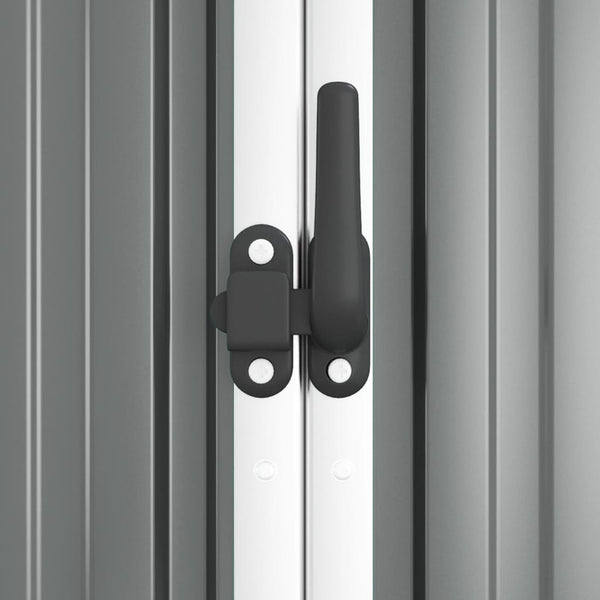 Garden Tool Shed Grey 225X89x161 Cm Galvanised Steel Sheds Summerhouses Carports