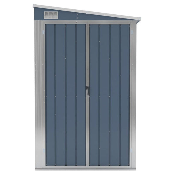 Sheds Summerhouses Carports Wall Mounted Garden Shed Grey 118X100x178 Cm Galvanised Steel