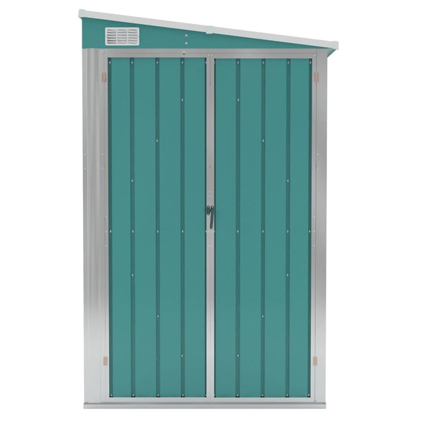 Wall Mounted Garden Shed Green 118X194x178 Cm Galvanised Steel Sheds Summerhouses Carports
