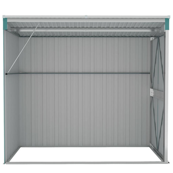 Wall Mounted Garden Shed Green 118X194x178 Cm Galvanised Steel Sheds Summerhouses Carports