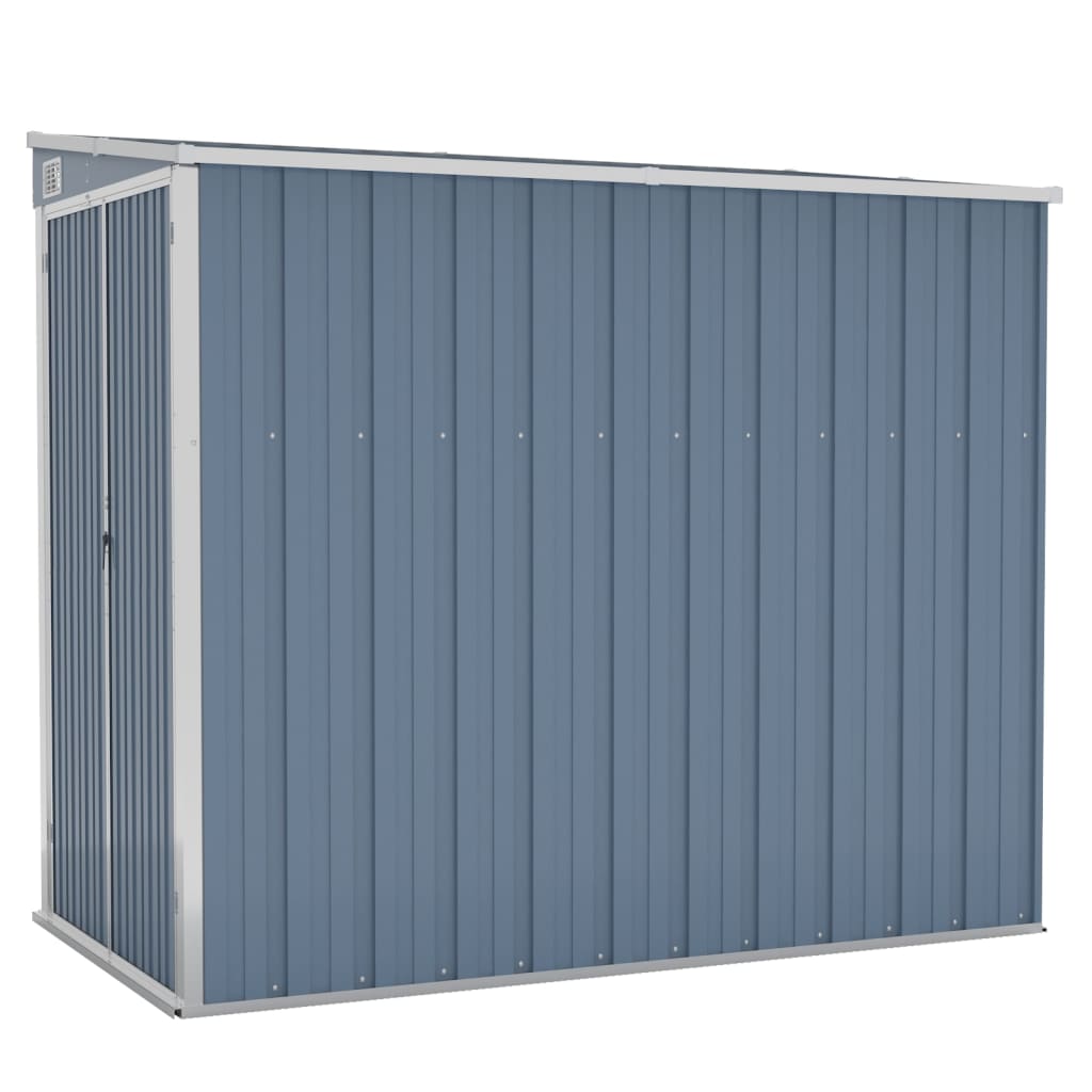 Wall Mounted Garden Shed Grey 118X194x178 Cm Galvanised Steel Sheds Summerhouses Carports