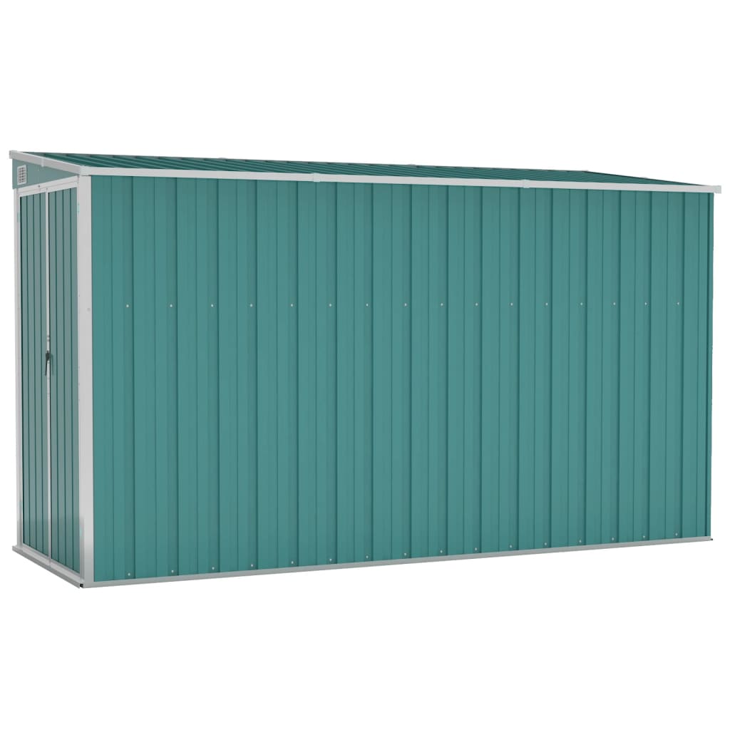 Wall Mounted Garden Shed Green 118X288x178 Cm Galvanised Steel Sheds Summerhouses Carports