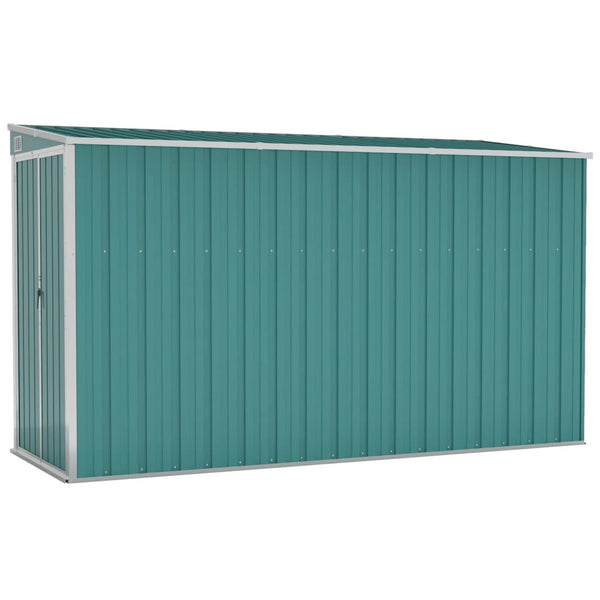 Wall Mounted Garden Shed Green 118X288x178 Cm Galvanised Steel Sheds Summerhouses Carports