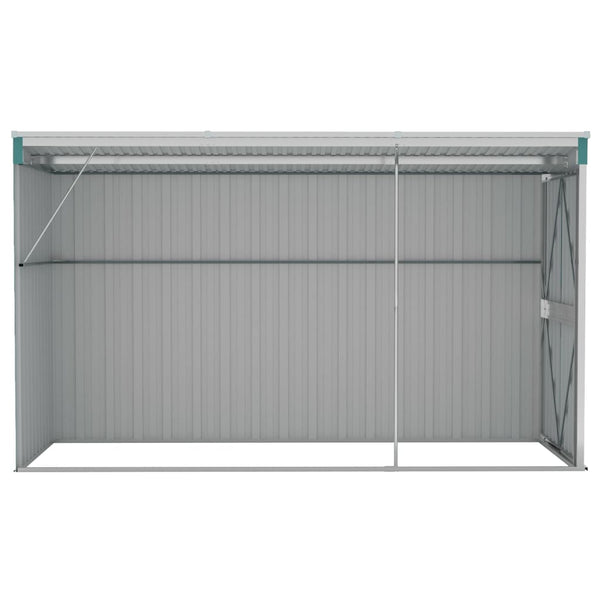 Wall Mounted Garden Shed Green 118X288x178 Cm Galvanised Steel Sheds Summerhouses Carports