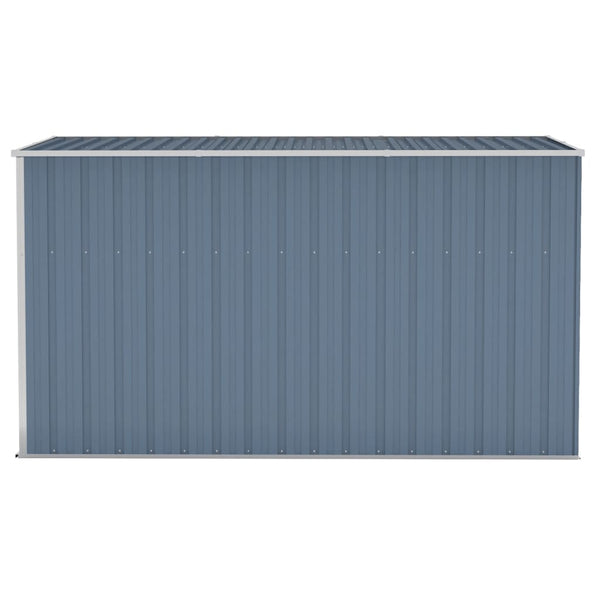 Wall Mounted Garden Shed Grey 118X288x178 Cm Galvanised Steel Sheds Summerhouses Carports