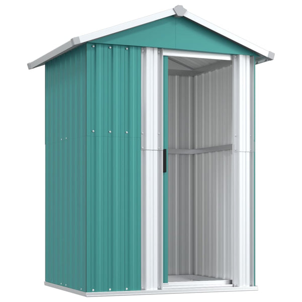 Garden Shed Green 126X97.5X177 Cm Galvanised Steel Sheds Summerhouses Carports