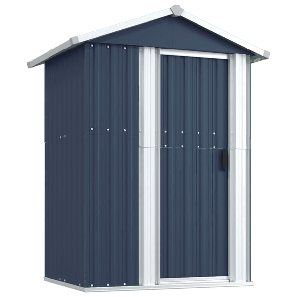 Garden Shed Anthracite 126X97.5X177 Cm Galvanised Steel Sheds Summerhouses Carports