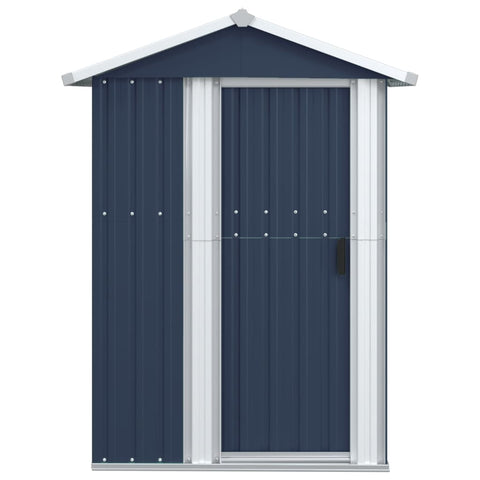 Garden Shed Anthracite 126X97.5X177 Cm Galvanised Steel Sheds Summerhouses Carports