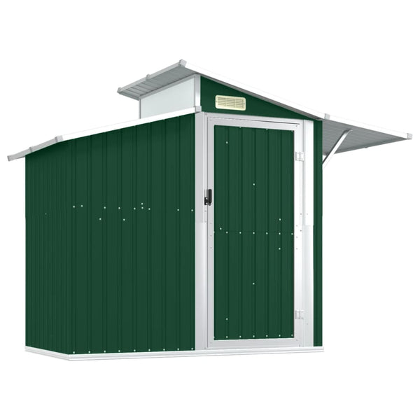 Garden Shed Green 270X130x208.5 Cm Galvanised Steel Sheds Summerhouses Carports