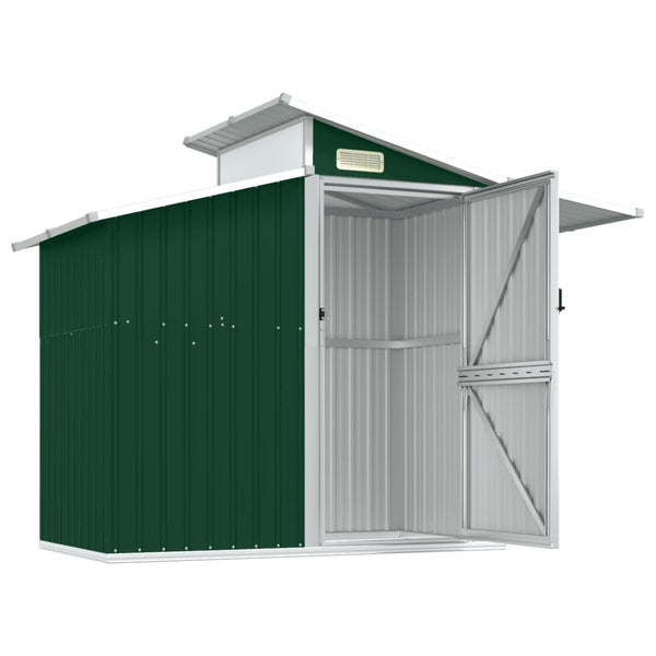 Garden Shed Green 270X130x208.5 Cm Galvanised Steel Sheds Summerhouses Carports