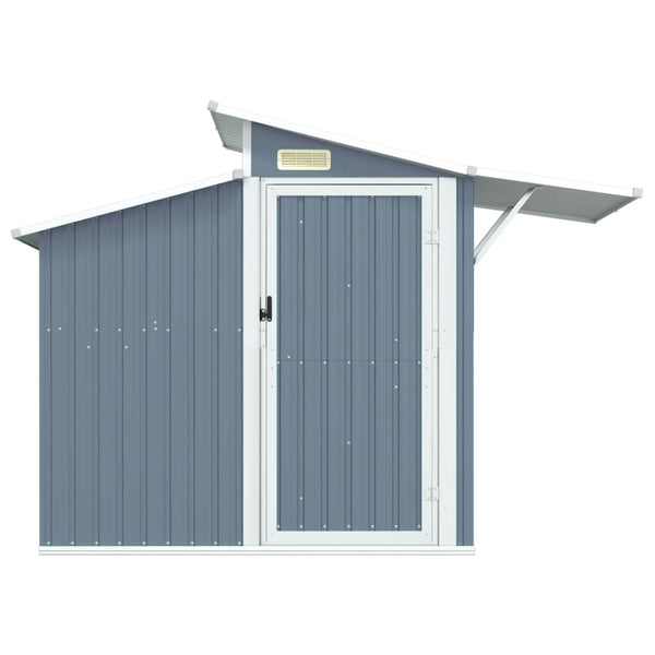 Garden Shed Grey 270X130x208.5 Cm Galvanised Steel Sheds Summerhouses Carports