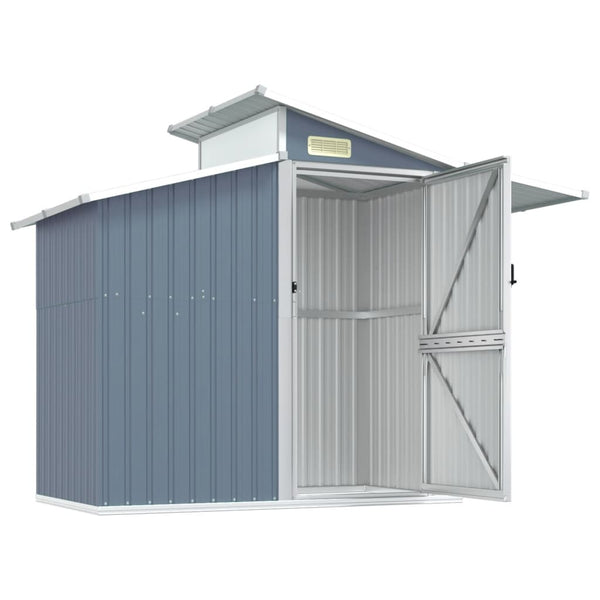 Garden Shed Grey 270X130x208.5 Cm Galvanised Steel Sheds Summerhouses Carports