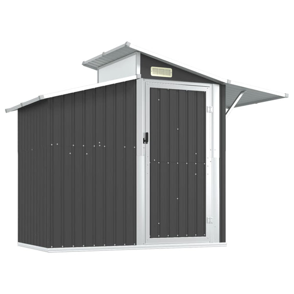 Garden Shed Anthracite 270X130x208.5 Cm Galvanised Steel Sheds Summerhouses Carports