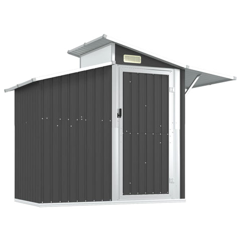 Garden Shed Anthracite 270X130x208.5 Cm Galvanised Steel Sheds Summerhouses Carports