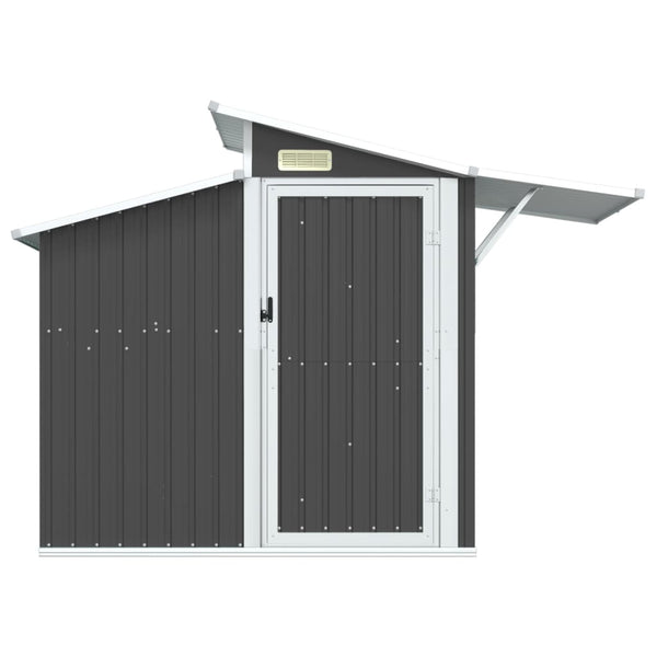 Garden Shed Anthracite 270X130x208.5 Cm Galvanised Steel Sheds Summerhouses Carports