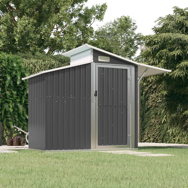Garden Shed Anthracite 270X130x208.5 Cm Galvanised Steel Sheds Summerhouses Carports