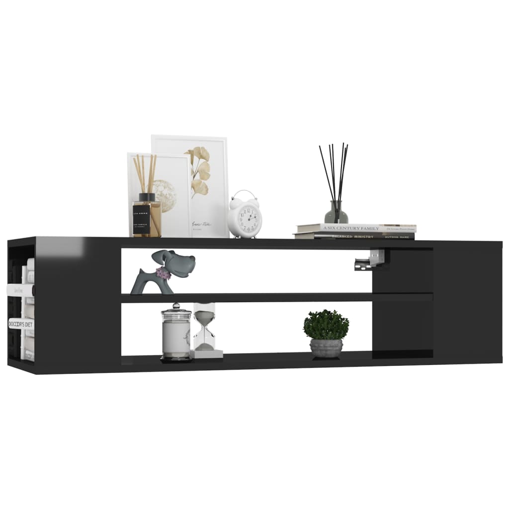 Hanging Tv Cabinet High Gloss Black 100X30x26.5 Cm Engineered Wood Tv Stands & Entertainment Units