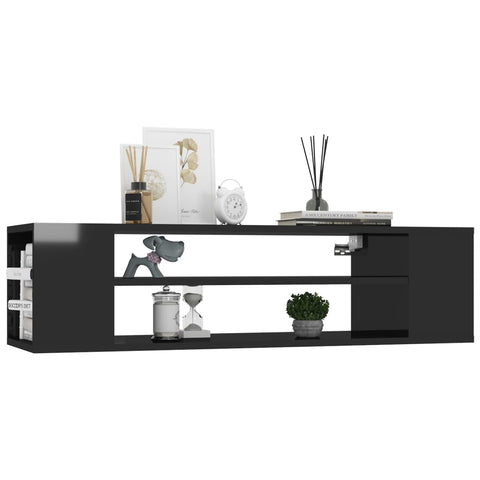 Hanging Tv Cabinet High Gloss Black 100X30x26.5 Cm Engineered Wood Tv Stands & Entertainment Units