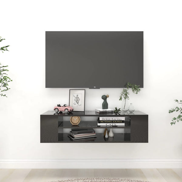Hanging Tv Cabinet High Gloss Black 100X30x26.5 Cm Engineered Wood Tv Stands & Entertainment Units