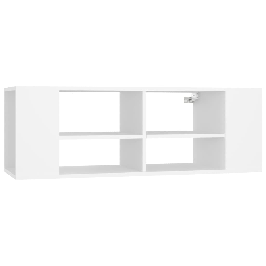 Wall Mounted Tv Cabinet White 102X35x35 Cm Engineered Wood Bookshelves