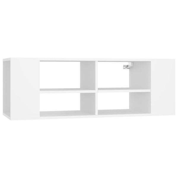Wall Mounted Tv Cabinet White 102X35x35 Cm Engineered Wood Bookshelves