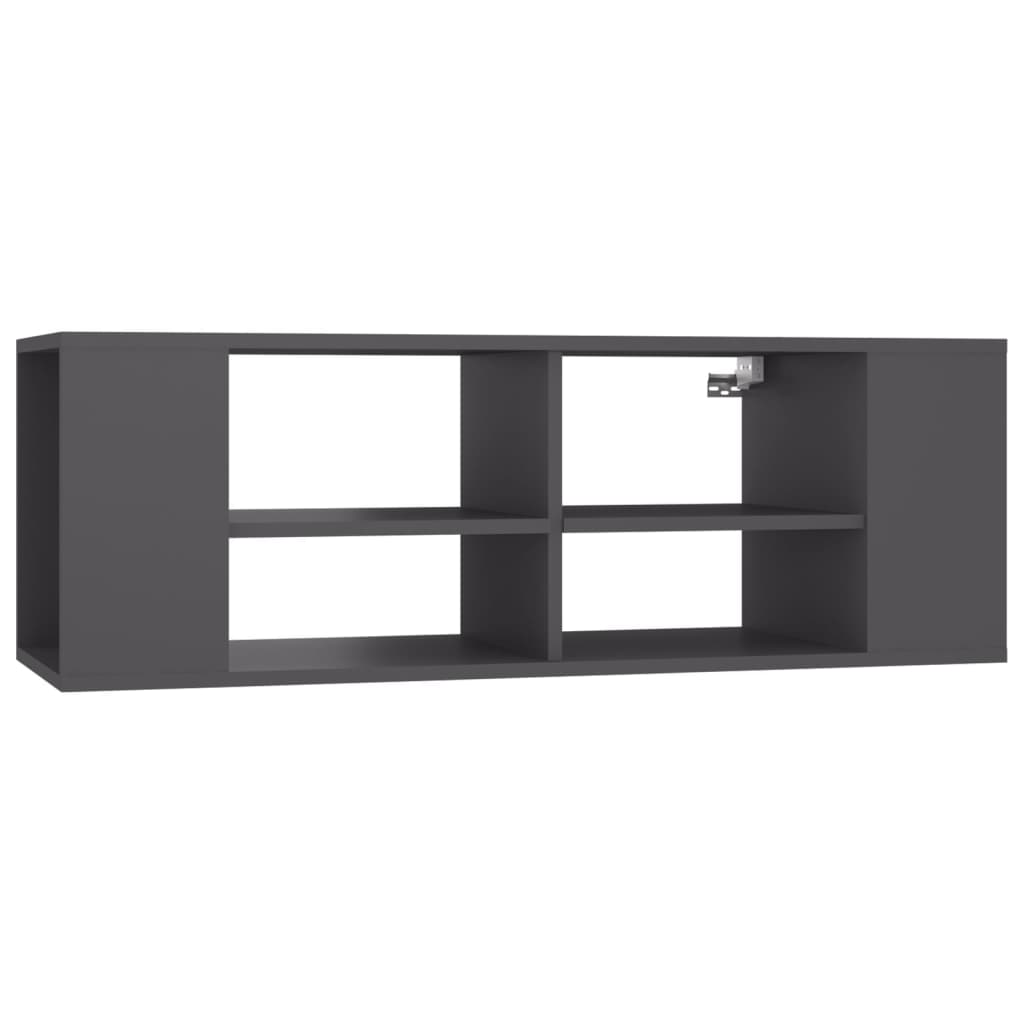 Wall Mounted Tv Cabinet Grey 102X35x35 Cm Engineered Wood Bookshelves