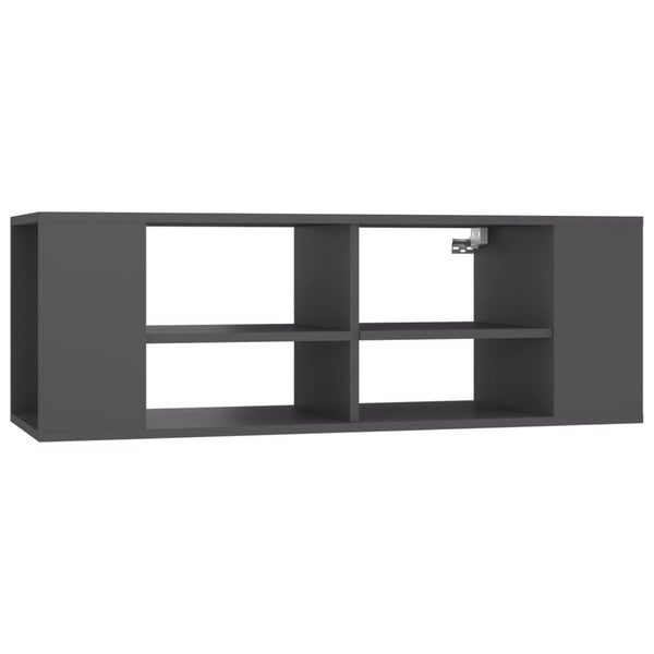 Wall Mounted Tv Cabinet Grey 102X35x35 Cm Engineered Wood Bookshelves