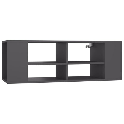 Wall Mounted Tv Cabinet Grey 102X35x35 Cm Engineered Wood Bookshelves