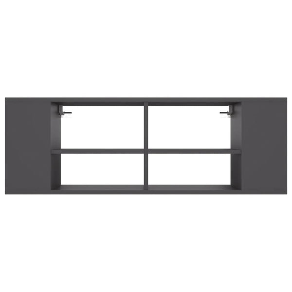 Wall Mounted Tv Cabinet Grey 102X35x35 Cm Engineered Wood Bookshelves