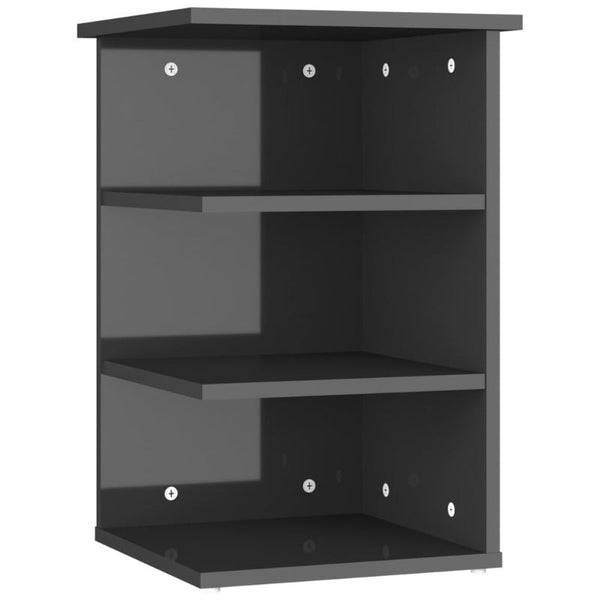 Side Cabinet High Gloss Grey 35X35x55 Cm Engineered Wood
