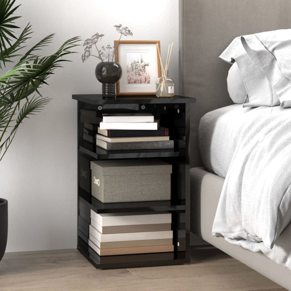 Side Cabinet High Gloss Grey 35X35x55 Cm Engineered Wood Sideboards & Buffets