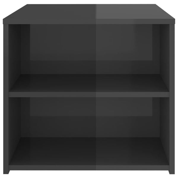 Side Table High Gloss Grey 50X50x45 Cm Engineered Wood Side Tables