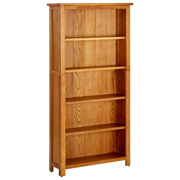 Vidaxl 5 Tier Bookcase 70X22x140 Cm Solid Oak Wood Bookshelves