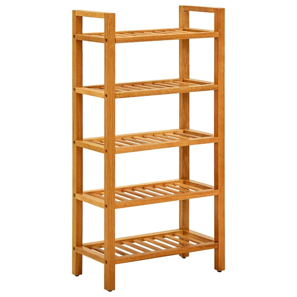 Shoe Rack With 5 Shelves 50X27x100 Cm Solid Oak Wood Shoe Racks