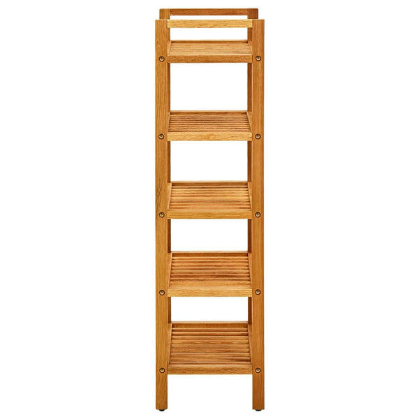 Shoe Rack With 5 Shelves 50X27x100 Cm Solid Oak Wood Shoe Racks