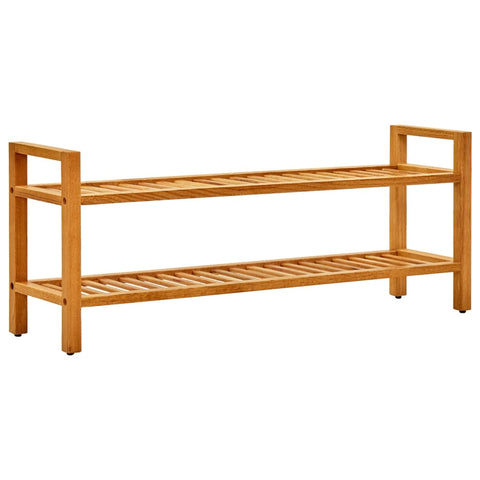 Shoe Rack With 2 Shelves 100X27x40 Cm Solid Oak Wood Shoe Racks