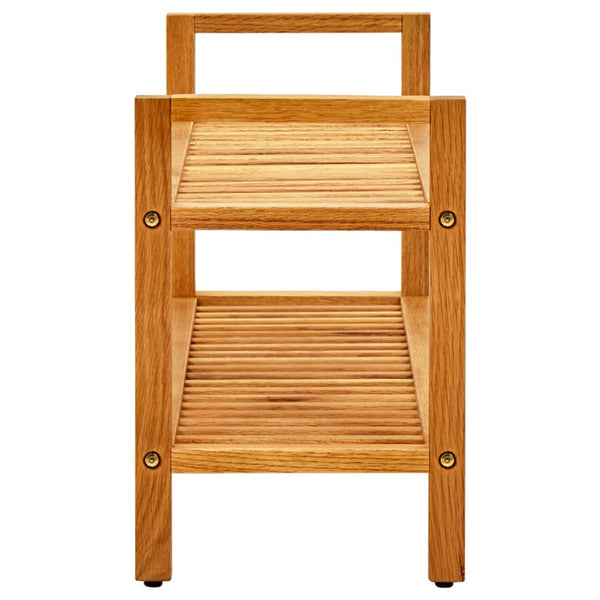 Shoe Rack With 2 Shelves 100X27x40 Cm Solid Oak Wood Shoe Racks