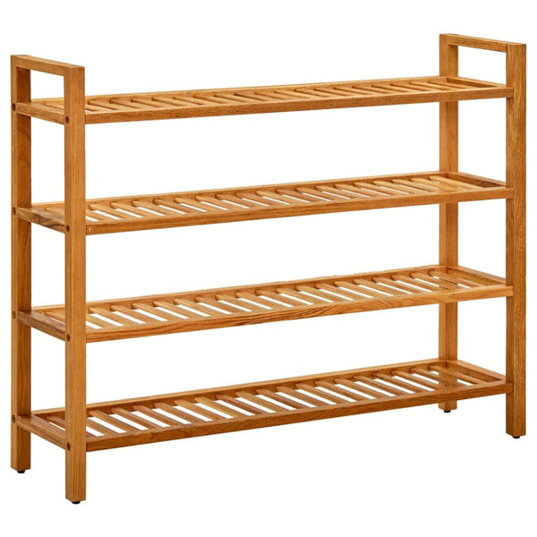 Shoe Racks Shoe Rack With 4 Shelves 100X27x80 Cm Solid Oak Wood