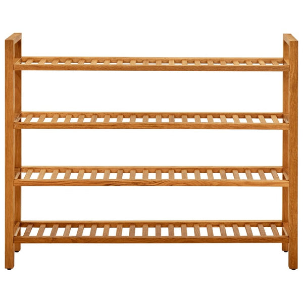 Shoe Racks Shoe Rack With 4 Shelves 100X27x80 Cm Solid Oak Wood