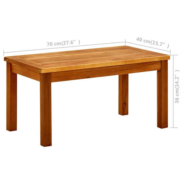 Garden Coffee Table 70X40x36 Cm Solid Acacia Wood Coffee Tables