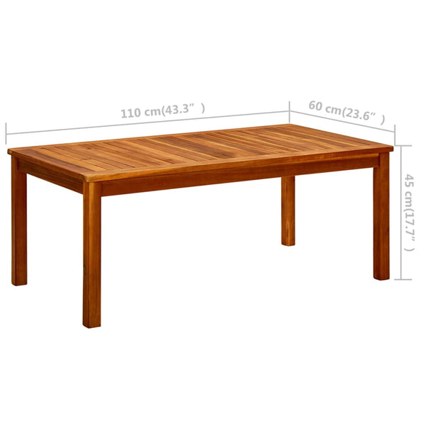 Garden Coffee Table 110X60x45 Cm Solid Acacia Wood Coffee Tables