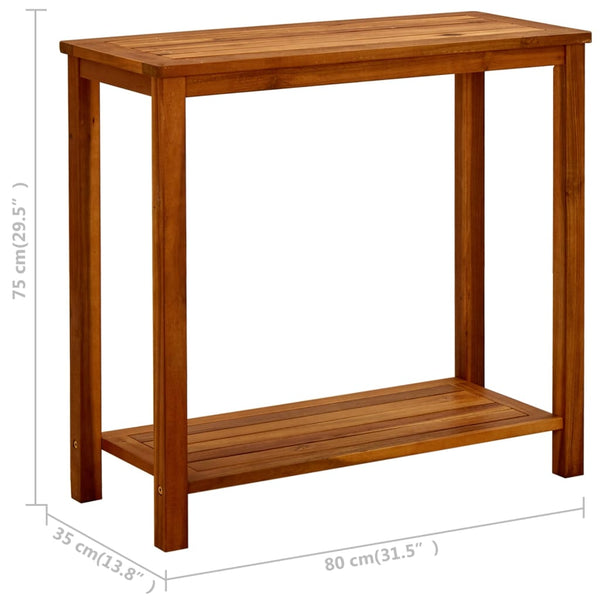 Garden Console Table 80X35x75 Cm Solid Acacia Wood Hall Tables