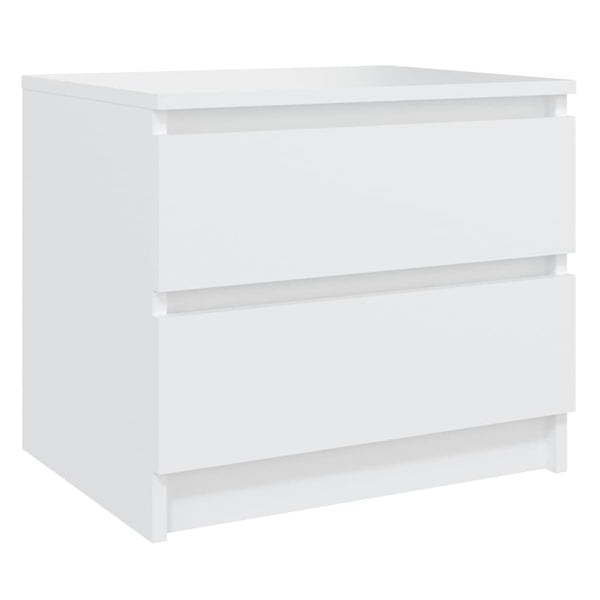 Bed Cabinet White 50X39x43.5 Cm Engineered Wood Bedside Tables