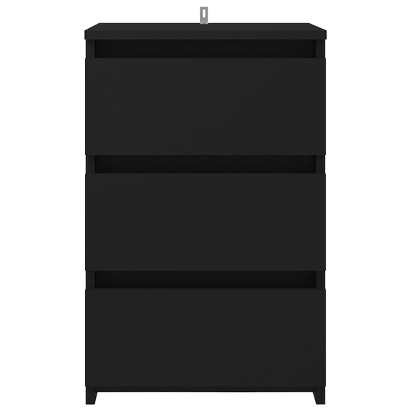 Bed Cabinet Black 40X35x62.5 Cm Engineered Wood