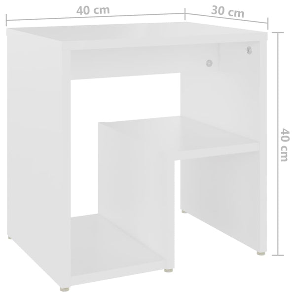 Bed Cabinets 2 Pcs White 40X30x40 Cm Engineered Wood
