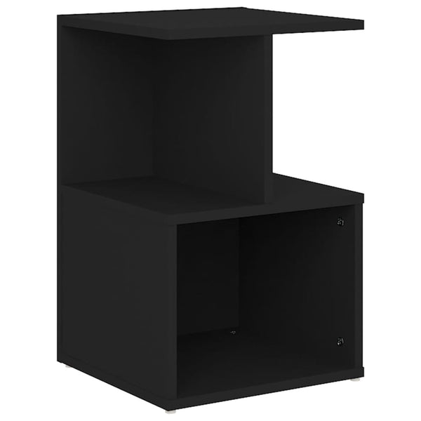 Bedside Cabinet Black 35X35x55 Cm Engineered Wood Bedside Tables