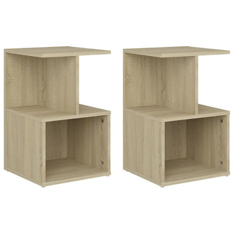 Bedside Cabinets 2 Pcs Sonoma Oak 35X35x55 Cm Engineered Wood Bedside Tables